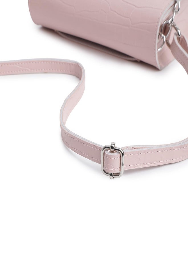 Fastrack Party Sling Bag for Women |Stylish and Structured Handbag for Girls, Ladies, Women | Textured Bag Made of faux Leather (pink) - Image 3